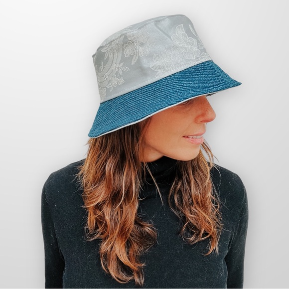 ♻️ Upcycle Hat Women’s Spring Hats with Hair Scarf Eco Friendly Sustaina… - Picture 3 of 9